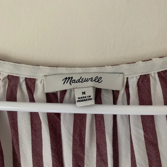 Madewell purple striped peplum top - Picture 2 of 3